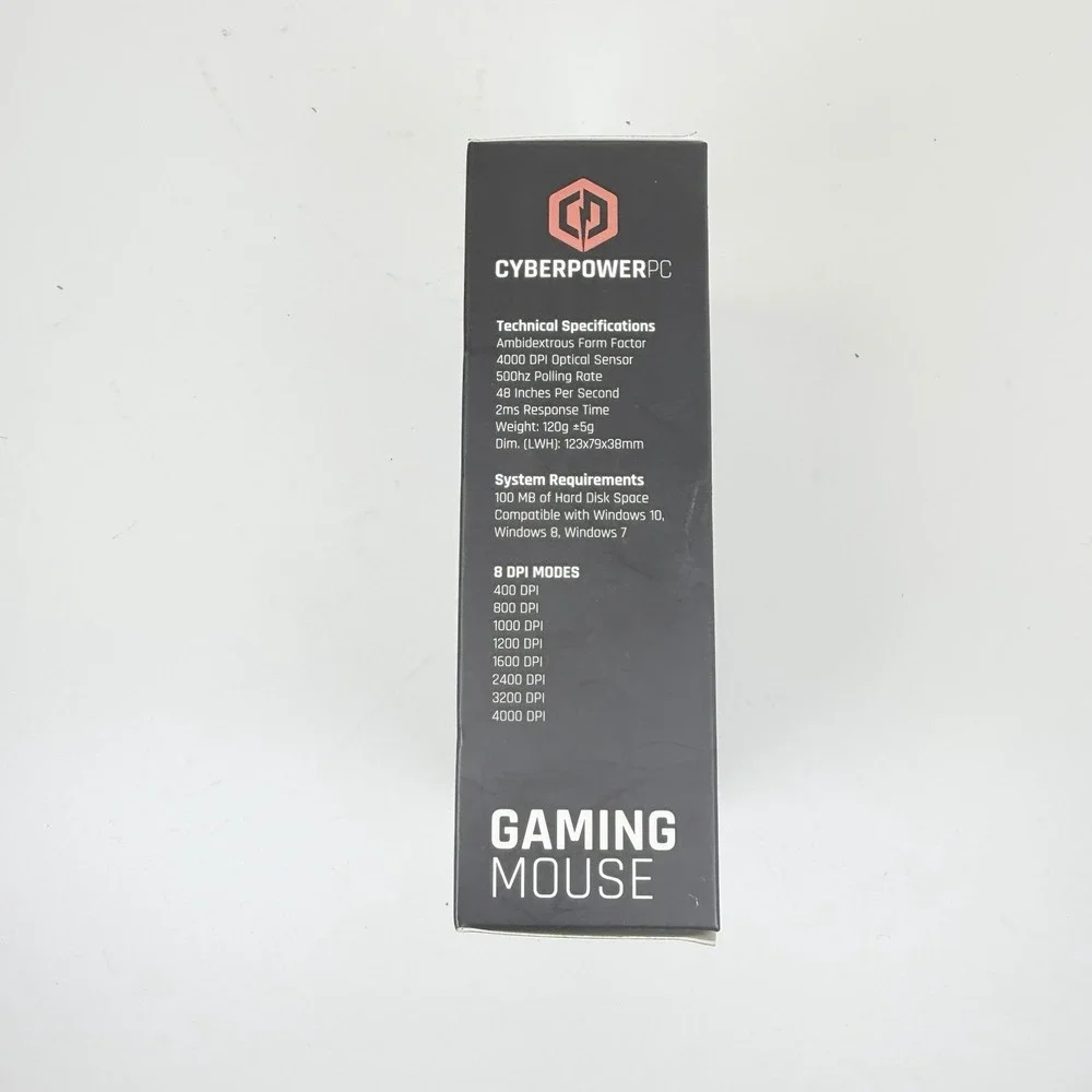 NEW CyberPowerPC Gaming Mouse 4000 DPI Optical Sensor 5g Weights LED